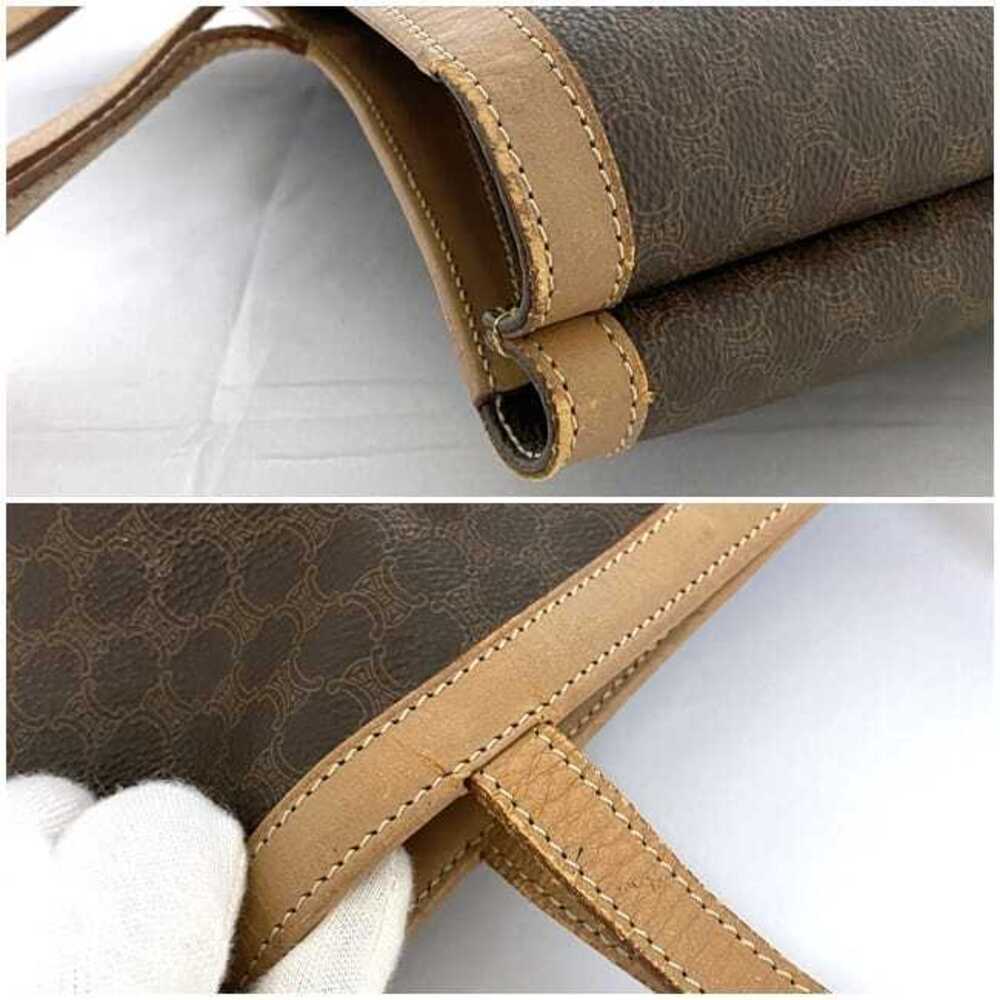 Celine Tote Bag Brown Beige Macadam Leather Shoulder All over Logo - Picture 7 of 10